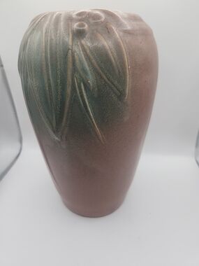 Antique McCoy Pottery Ceramic Vase Leaves & Berries 8 Inch